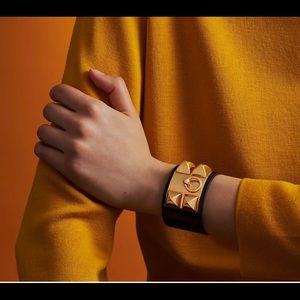 Hermes bracelet Collier De Chien Bracelet Box Calfskin leather and gold hardware